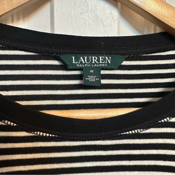 Lauren Ralph Lauren Women's Striped Long Sleeve Top Black Size M - Picture 4 of 9